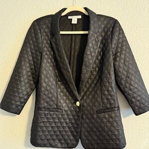 Elegant Black Quilted Blazer